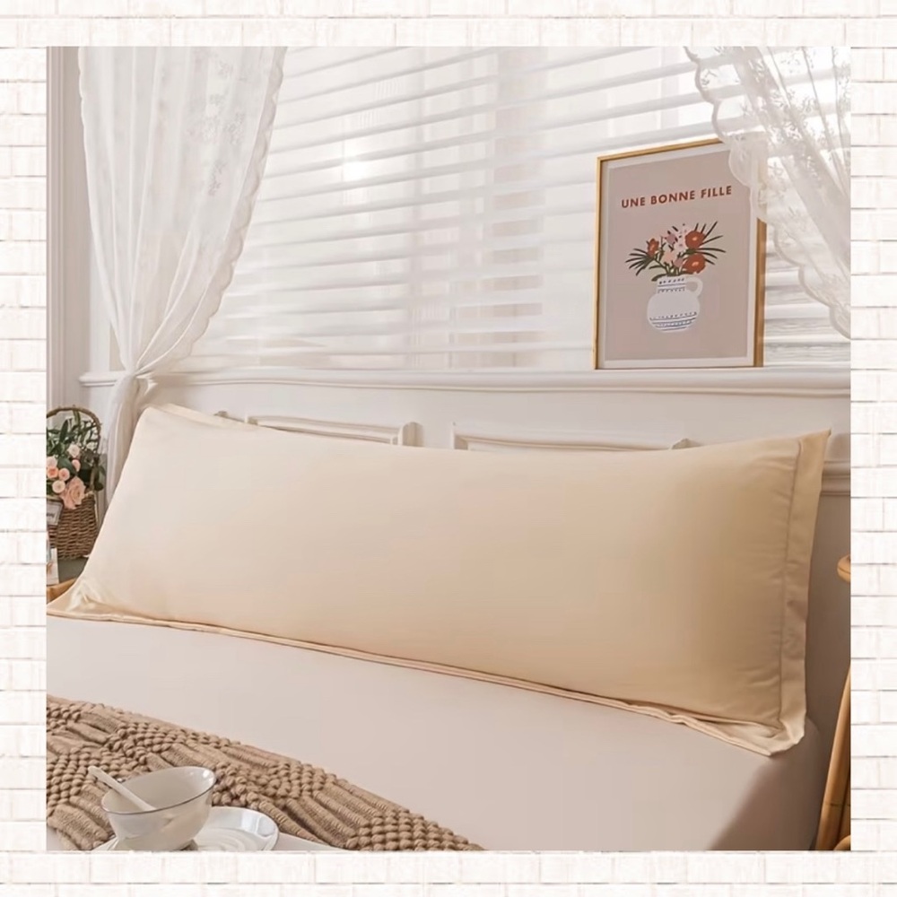 AMAZON BEIGE BODY PILLOW COVER **PILLOWCASE ONLY** 19” x 56” new with tags OBO